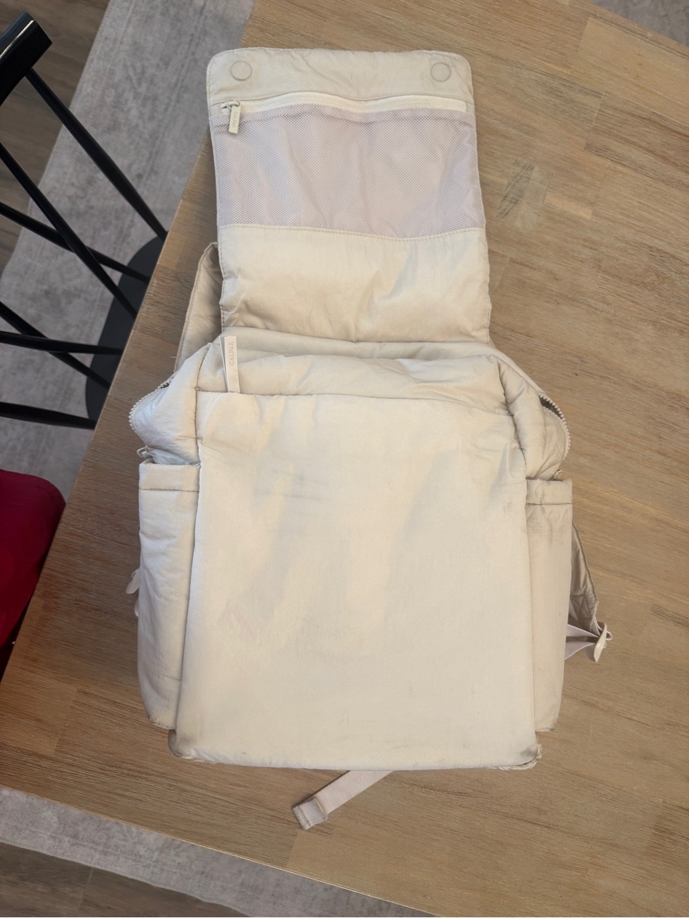 Calpak Diaper Backpack with Laptop Sleeve in Oatmeal - Picture 4 of 10